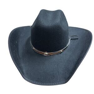 Carson Black Felt Cowboy Hat, Unitalla (one Size) Made In Mexico Western Style
